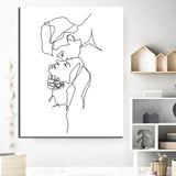 Painting by Numbers Line Drawing Art Silhouette Love Kiss
