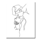 Painting by Numbers Line Drawing Art Silhouette Love Kiss