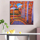 Painting By Numbers Art Nature Autumn Trees Next To A Path