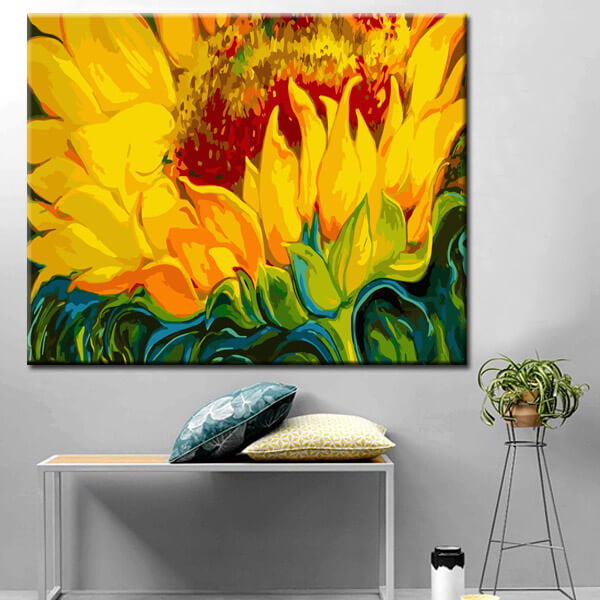 Painting by Numbers Art Nature Sunflower with Head Up