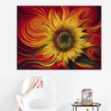 Painting by Numbers Art Nature Open Sunflower Blowing in The Wind