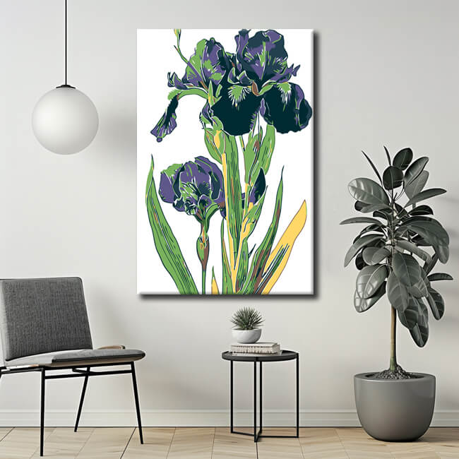 Painting by Numbers Art Nature Purple Flowers with Hanging Head