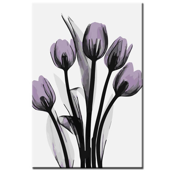 Painting By Numbers Art Nature FIVe Tulips