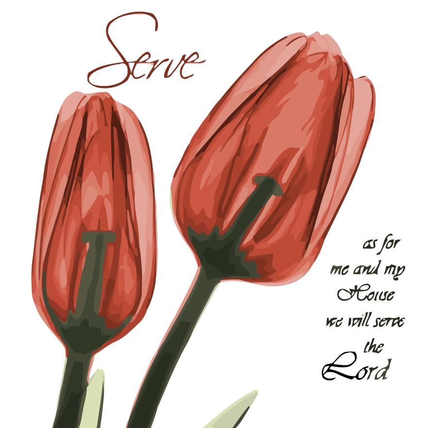 Painting By Numbers Two Closed Tulips