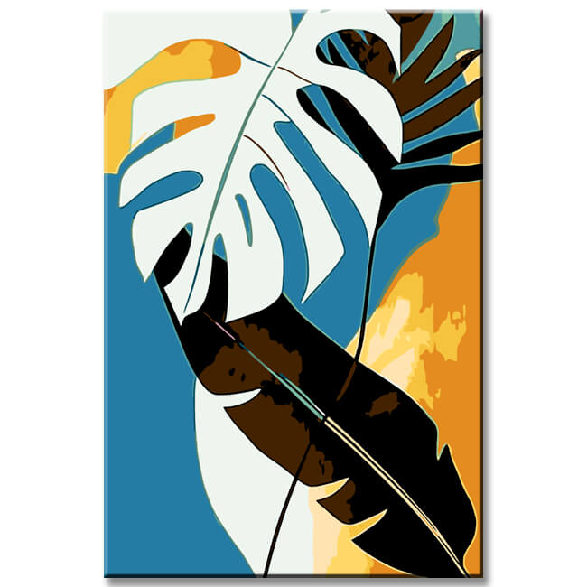 Painting by Numbers Monstera Abstract Art