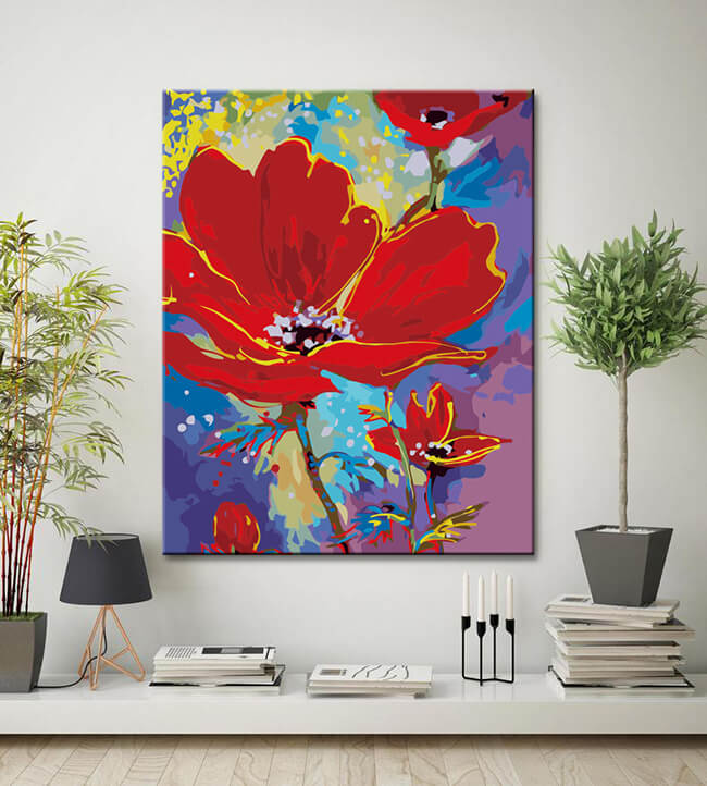 Painting By Numbers Flowers Red Tulips