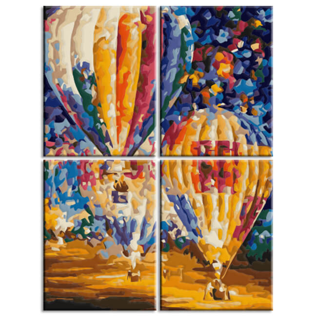 Painting By Numbers Colored Balloon And Emotions 4-Panel -