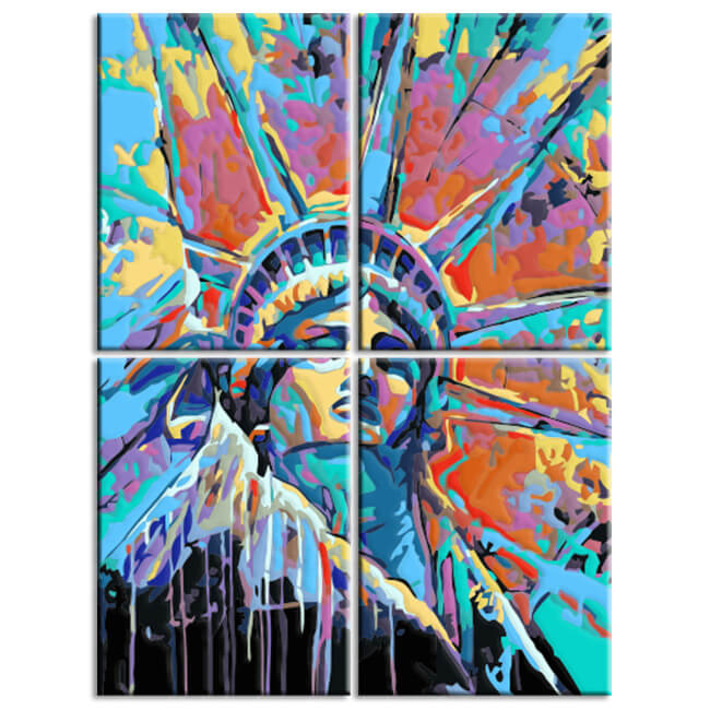 Painting by Numbers Color Statue of Liberty 4-piece shipping from DE