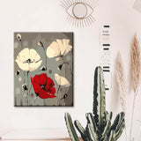 Painting by Numbers Red White Poppies Shipping from DE
