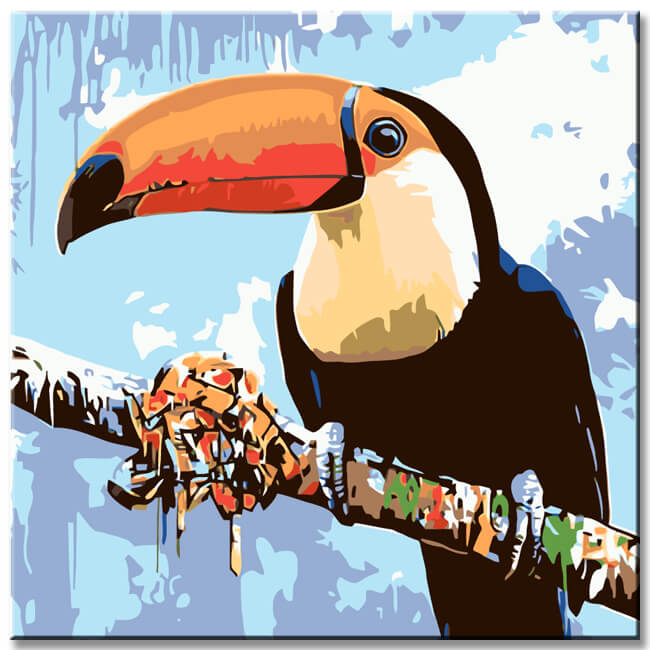 Painting by Numbers Art Toucan with Graffiti Beak