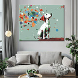 Paint by Numbers ArtÂ  Colorful Dots Fly Away Due To Fan