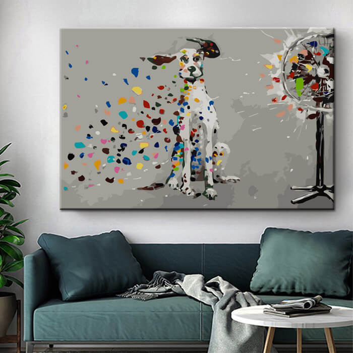 Paint By Numbers ArtÂ  Colorful Dots Fly Away Due To Fan