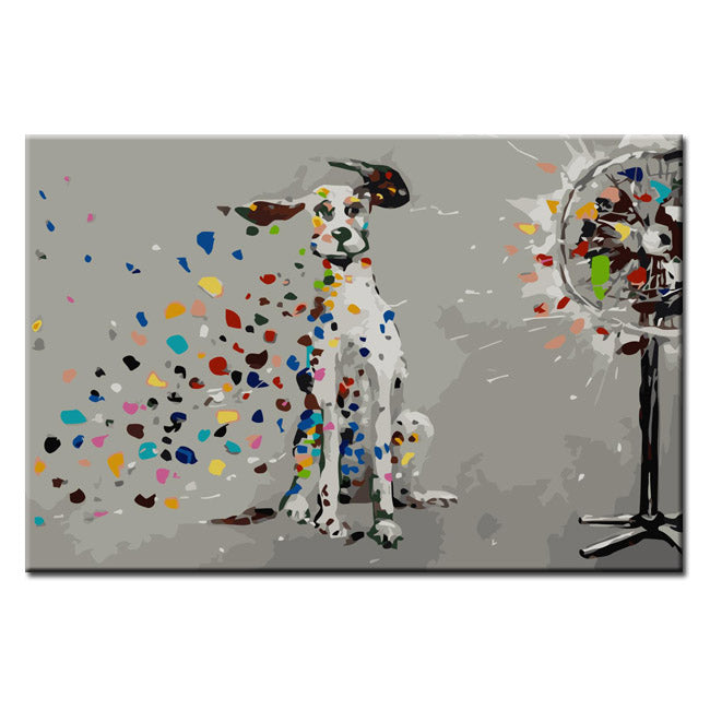 Paint By Numbers ArtÂ  Colorful Dots Fly Away Due To Fan