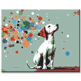 Paint by Numbers ArtÂ  Colorful Dots Fly Away Due To Fan