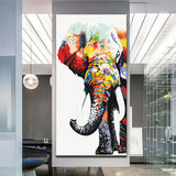 Painting by Numbers Art Animal Elephant with Colorful Head and Trunk