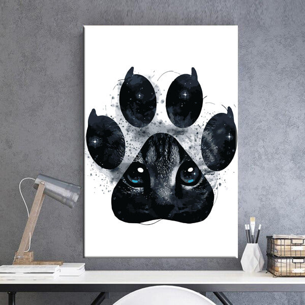 Painting by Numbers Art Animal Cat Eyes in Her Paw