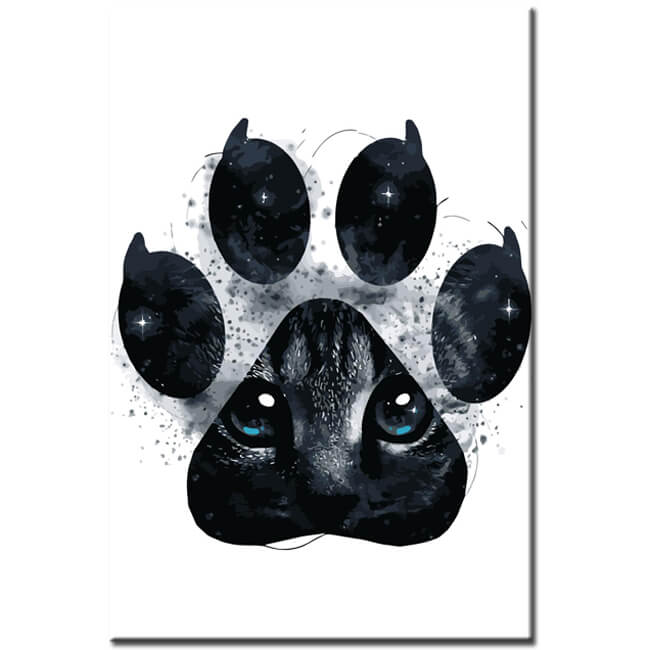 Painting by Numbers Art Animal Cat Eyes in Her Paw