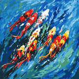 Painting By Numbers Art Animal Kois Swimming in The Water