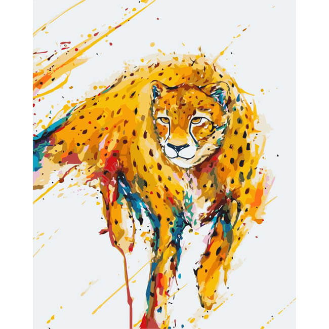 Paint by Numbers Art Animal Leopard Hanging Out
