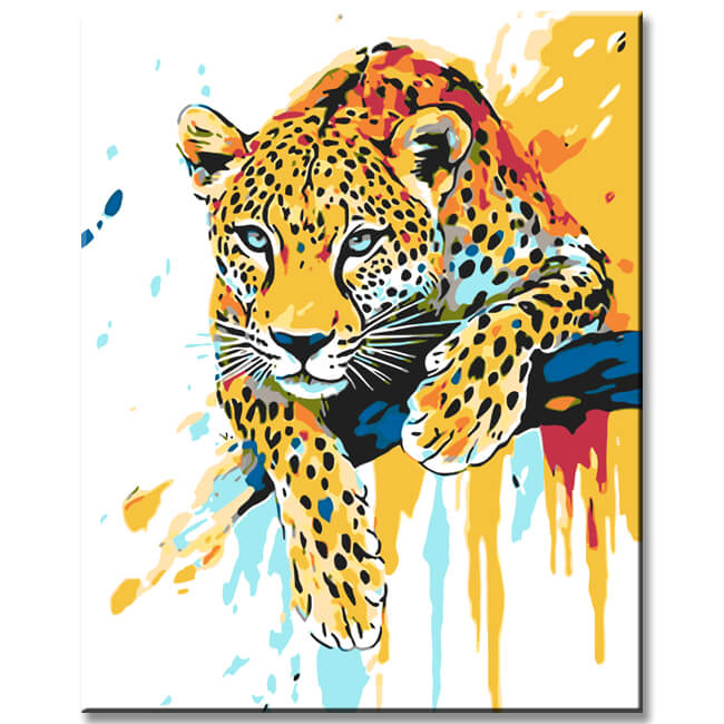 Paint by Numbers Art Animal Leopard Hanging Out