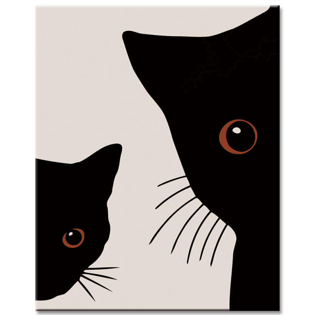 Paint By Numbers Black Cat Portraits