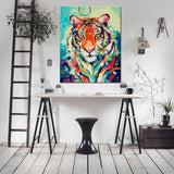Painting By Numbers Colorful Tiger Art Picture