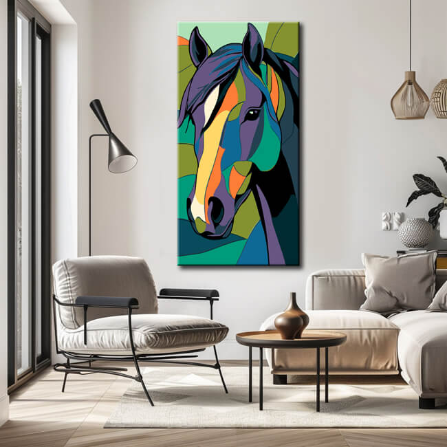 Paint by Numbers Art Painting Horse Portrait Colored