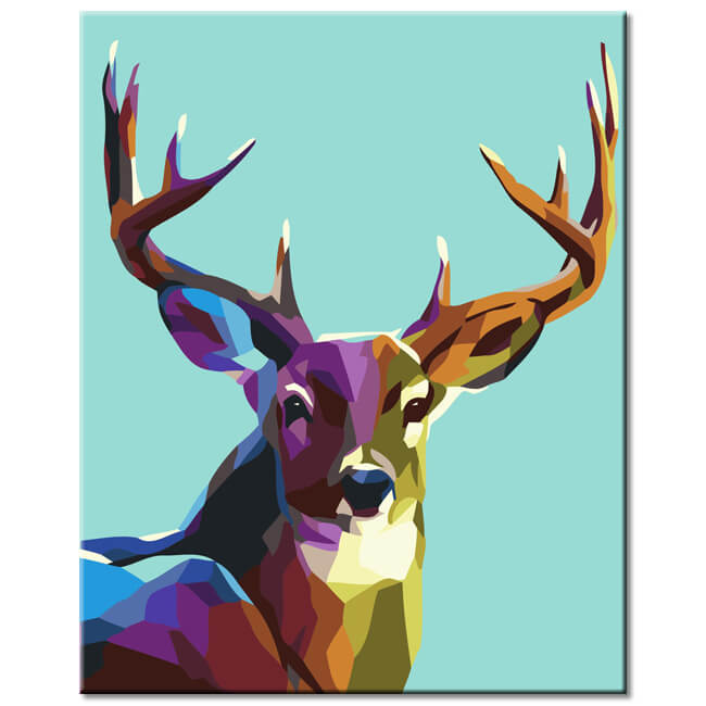 Paint By Numbers Polygon Art Colorful Deer