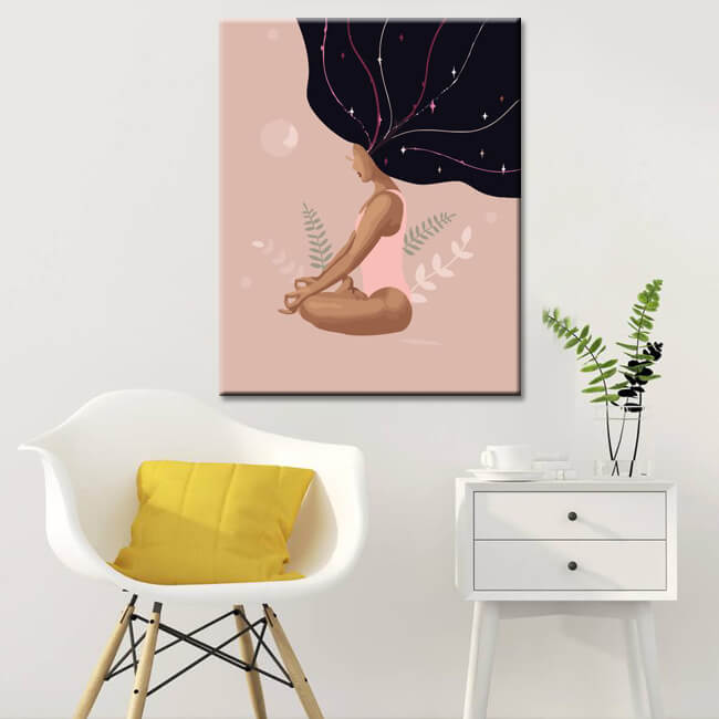 Painting by numbers art sitting meditation shipping from DE