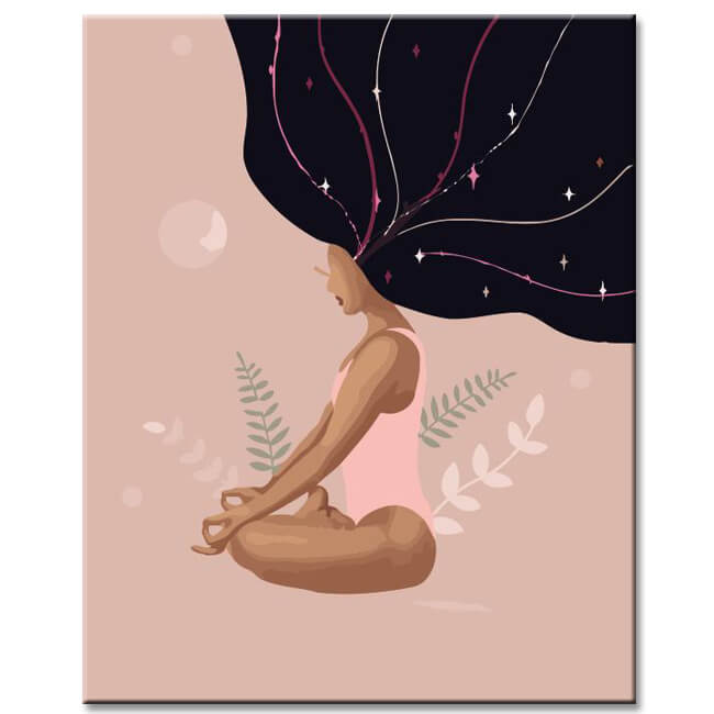 Painting by numbers art sitting meditation shipping from DE