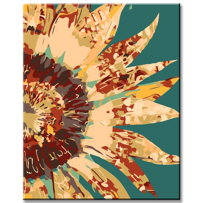 Painting by Numbers Golden Sunflower Green