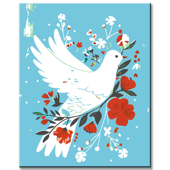 Painting by numbers dove of peace