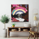 Painting by numbers forest night