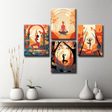 ExclusIVe Yoga Canvas ArtStylish And ExpressIVe Gallery Wall Pictures, 4 Pieces