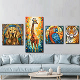 Art Nouveau Animal Motifs as a Gallery Wall – Exclusive Canvas Paintings, 4-panel