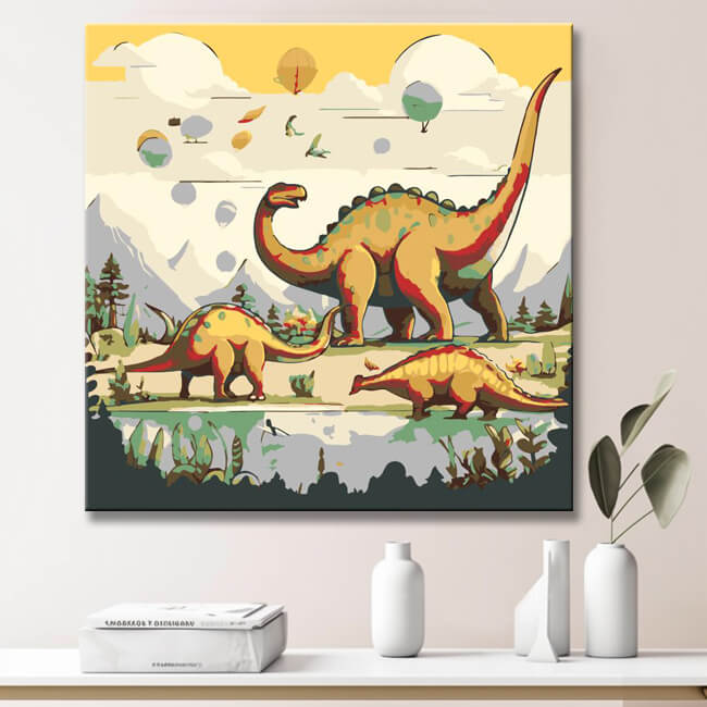 Abstract Dinosaurs and Creatures - Paint by Numbers