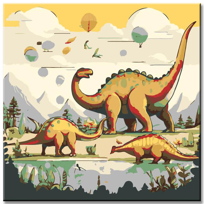 Abstract Dinosaurs and Creatures - Paint by Numbers