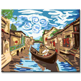 Gondola in the canal - painting by numbers