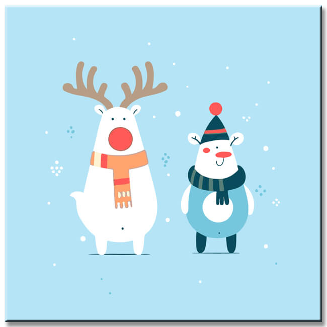 Painting by numbers children's motif moose and snowman