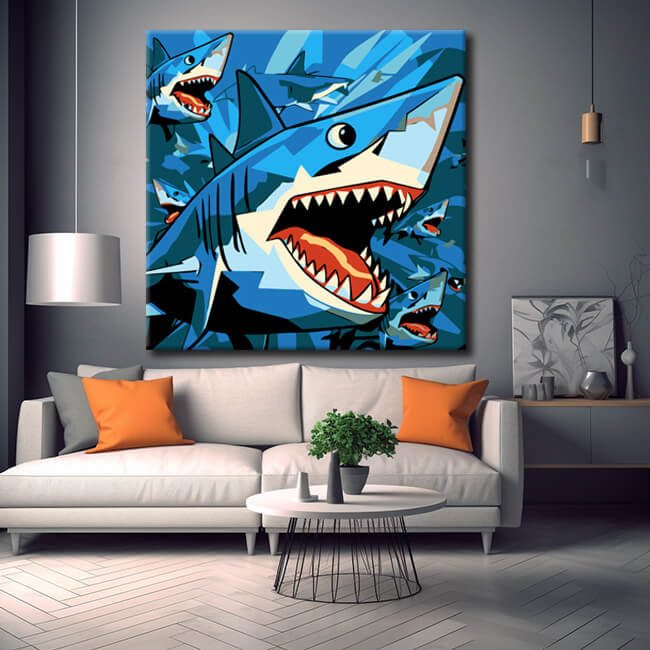 Paint by Numbers Animal Motif Shark
