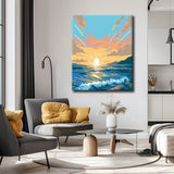Painting by numbers sunrise at the sea