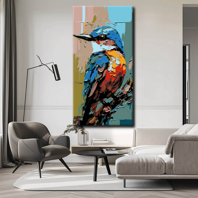 Paint by numbers kingfisher painting