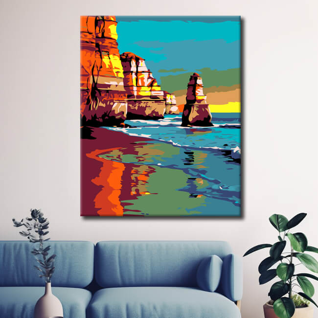 Painting by numbers Iceland beach