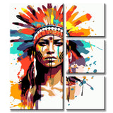 Paint by Numbers Colored Indian Painting 4 Pieces