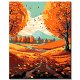 Bilderwand Farbenprächtige Herbstdarstellungen als , 4-part