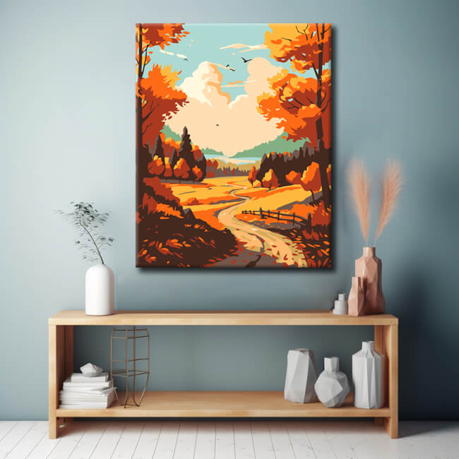 Painting by Numbers Colorful Autumn Trees II