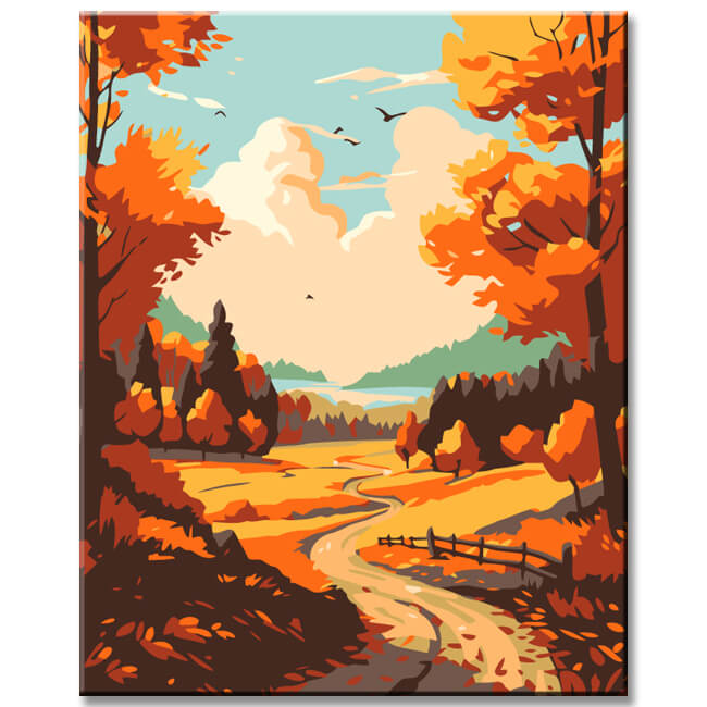 Painting by Numbers Colorful Autumn Trees II