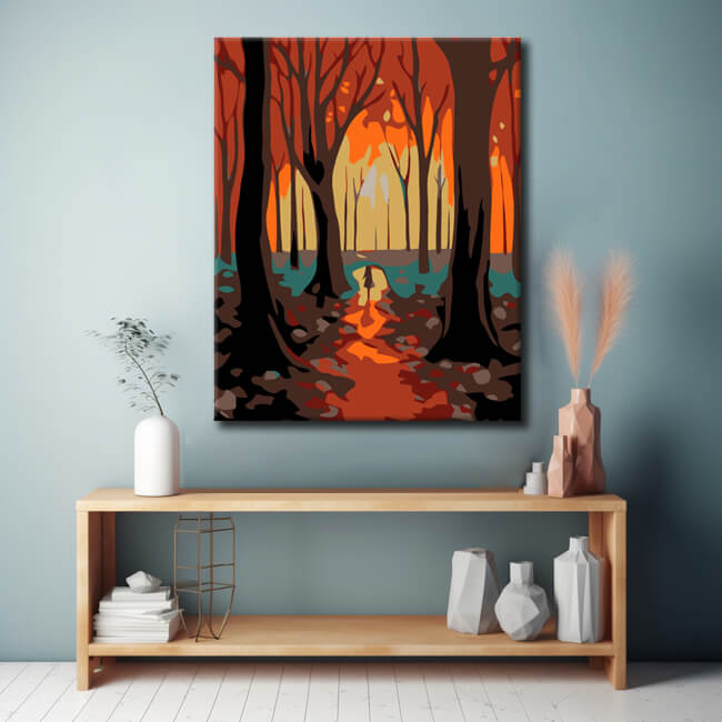 Painting by Numbers Colorful Autumn Trees III