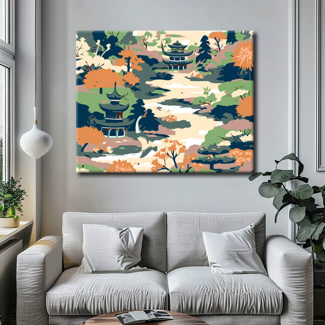 Painting by Numbers China Landscape Pagoda