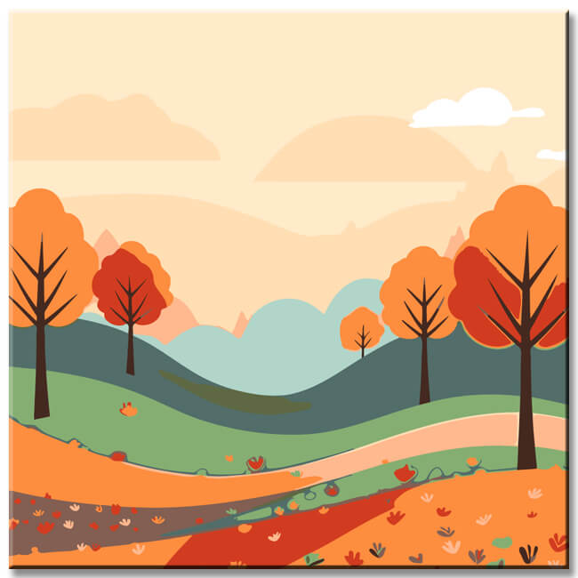 Bilderwand Farbenprächtige Herbstdarstellungen als , 4-part